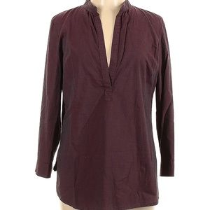 Sunhee Moon 3/4 Sleeve Blouse Size (3),Long sleeve V-neck Solid